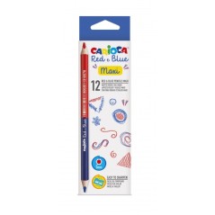 ✅ Carioca Maxi Pack de 12 Crayons - Corps Hexagonal Laqué - Mine Ø 5 mm - Couleur Bleu/Rouge couleur Rouge/Ble en stock