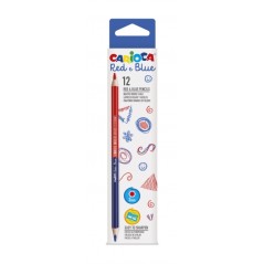 ✅ Carioca Lot de 12 Crayons - Corps Hexagonal Laqué - Mine Ø 3,5 mm - Couleur Bleu/Rouge couleur Rouge/Bleu en stock
