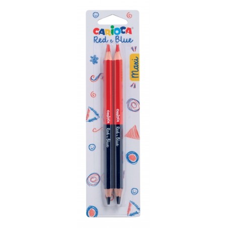 ✅ Crayons Carioca Maxi Blister 2 - Corps Hexagonal Laqué - Mine Ø 5mm - Couleur Noir/Rouge couleur Rouge/noir en stock