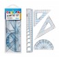 Carioca Lot de 4 Outils Géométriques - 1 Règle 20 cm - 2 Équerres - 1 Goniomètre 180° - Outil Multifonction - Récipient Pliable Carioca Lot de 4 Outils Géométriques - 1 Règle 20 cm - 2 Équerres - 1 Goniomètre 180° - Outil Multifonction - Récipient Pliable