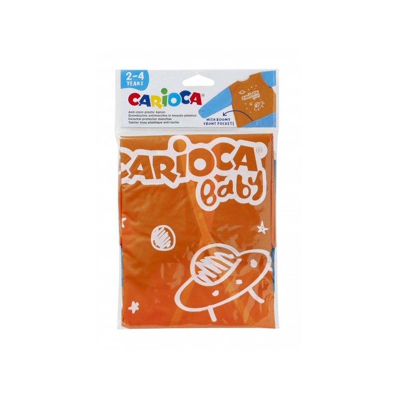 Carioca Tablier bébé 2-4 ans – Imperméable – Manches longues – Poches – Lavable en machine – Fermeture Velcro – Zone nominative