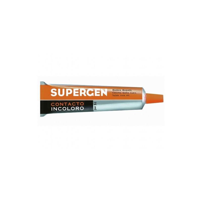 Colle Contact Supergen Incolore 75 ml - Séchage rapide - Ne contient pas de toluène - Résistance au vieillissement et aux