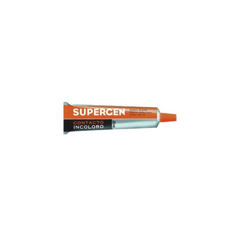 Colle Contact Supergen Incolore 20 ml - Séchage rapide - Ne contient pas de toluène - Résistance au vieillissement et aux