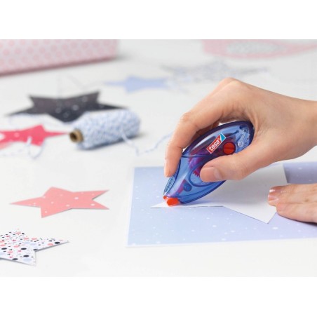 Rouleau adhésif permanent Tesa Roller EcoLogo 8,4 mm x 8,5 m - Adhésif extra fort - Précis et durable - Fabriqué avec du