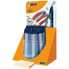 ✅ Stylos à bille rétractables Bic 4 couleurs Smooth Drop, lot de 30 – Pointe moyenne de 1,0 mm – Écrit en stock