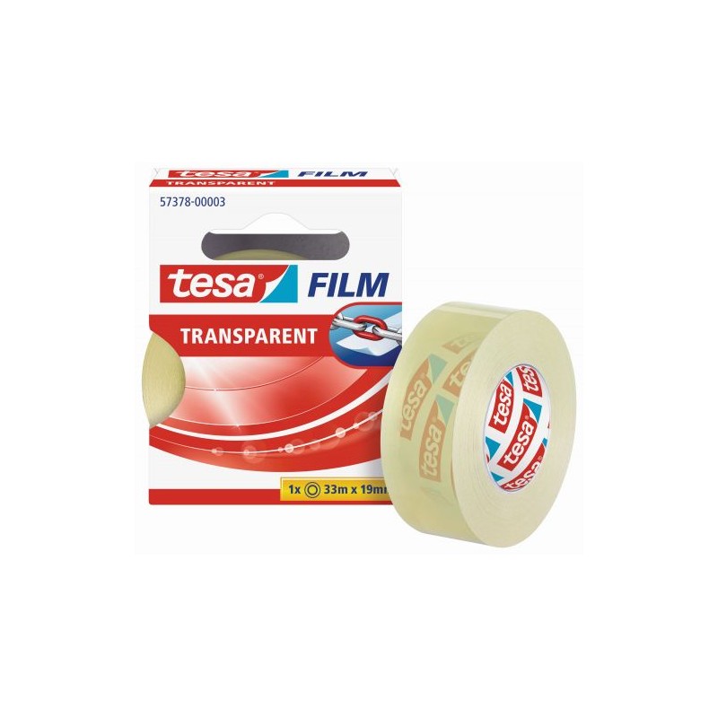 Tesa Tesafilm Ruban adhésif transparent 19 mm x 33 m – Résistant aux déchirures – Sans PVC