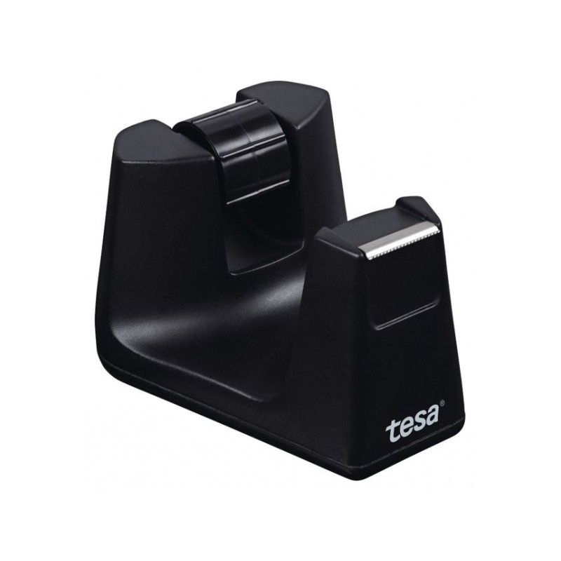 Tesa Smart Easy Cut Porte-rouleau de bureau – À utiliser d'une seule main – Lame dentelée – Prend très peu de place – Couleur