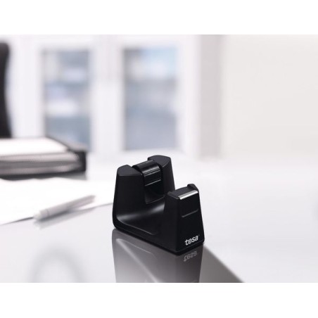 Tesa Smart Easy Cut Porte-rouleau de bureau – À utiliser d'une seule main – Lame dentelée – Prend très peu de place – Couleur