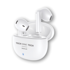 Écouteurs sans fil Bluetooth TechOneTech SIUX TWS - Jusqu'à 20 heures d'autonomie - IPX5 - Blanc