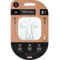Écouteurs intra-auriculaires TechOneTech EarTech - Microphone intégré - Prise mini-jack 3,5 mm - Câble de 1,20 m - Blanc