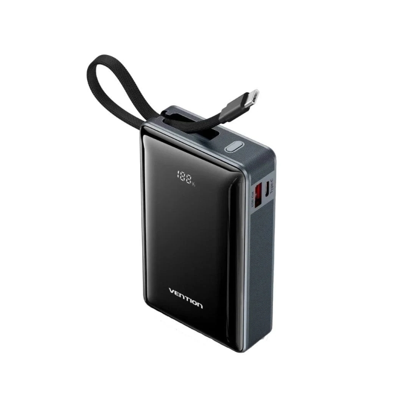 Batterie externe Vention 20 000 mAh - Puissance de sortie jusqu'à 65 W - Alimentation Power Delivery - USB-A - USB-C