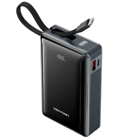 Batterie externe Vention 20 000 mAh - Puissance de sortie jusqu'à 65 W - Alimentation Power Delivery - USB-A - USB-C