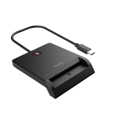 Lecteur de cartes à puce USB Trust Primo - Compatible avec DNI 4.0 - eID, eDown et CIE - Noir