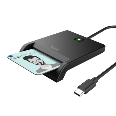 Lecteur de cartes à puce USB Trust Primo - Compatible avec DNI 4.0 - eID, eDown et CIE - Noir