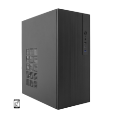 Boîtier Coolbox M460 MicroATX - Compatible disques 3,5" et 2,5" - USB-C 3.2 Gen1 et audio - Noir