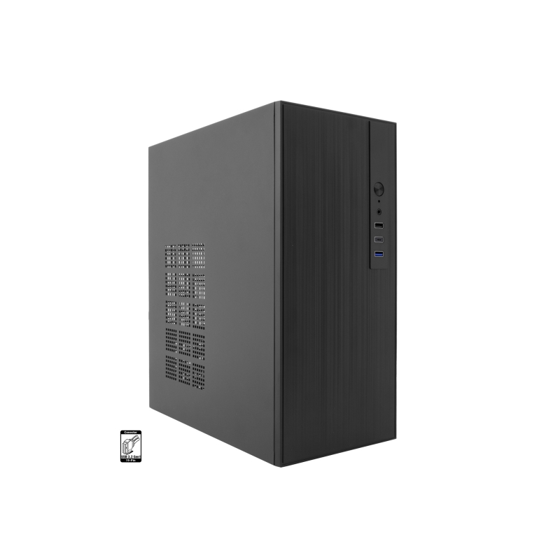 Boîtier Coolbox M460 MicroATX - Compatible disques 3,5" et 2,5" - USB-C 3.2 Gen1 et audio - Noir