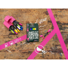 Coffret Faber-Castell Multimark de 6 marqueurs acryliques à double pointe (pointes rondes de 1 mm et 3 mm), encre acrylique à