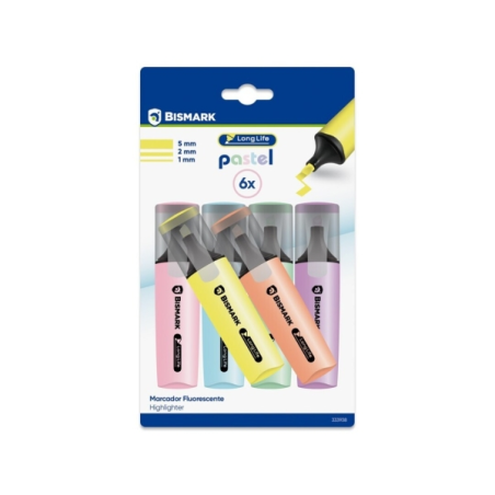 Surligneurs pastel Bismark six couleurs