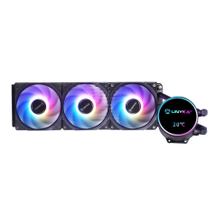 Kit de refroidissement liquide Unykach Aquastorm NEO 360 - 3 ventilateurs de 120 mm - Éclairage RGB - Affichage de la