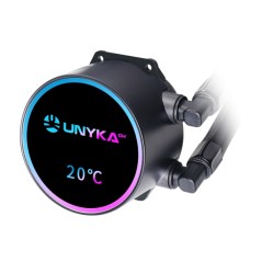 Kit de refroidissement liquide Unykach Aquastorm NEO 360 - 3 ventilateurs de 120 mm - Éclairage RGB - Affichage de la