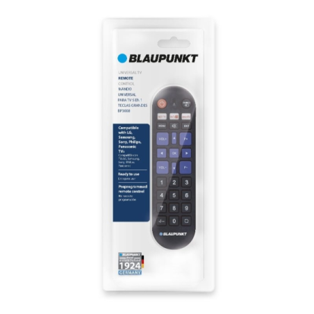 Télécommande universelle Blaupunkt pour LG, Samsung, Sony, Philips et Panasonic - Préconfigurée - Gros boutons - Commande