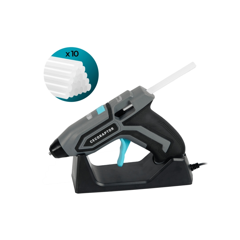 Pistolet à colle chaude Cecotec CecoRaptor Perfect Fix 360 X-Treme - Autonomie de 30 min - Base de chargement - Batterie 1,5 Ah