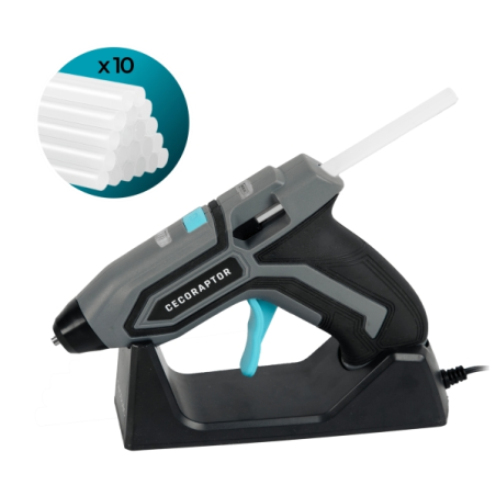 Pistolet à colle chaude Cecotec CecoRaptor Perfect Fix 360 X-Treme - Autonomie de 30 min - Base de chargement - Batterie 1,5 Ah