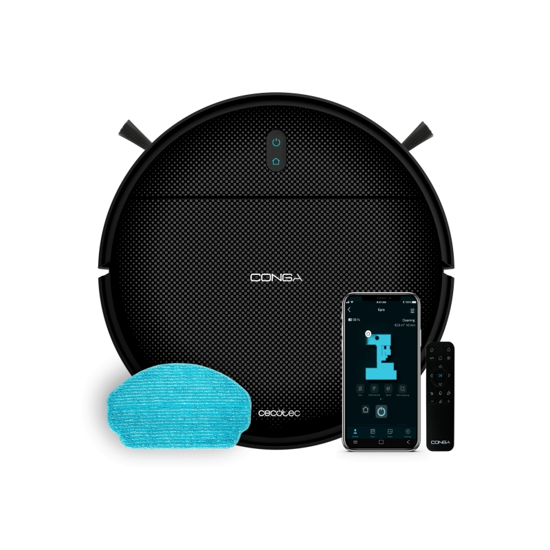 Aspirateur robot Cecotec Conga Animal Pro 5 en 1 - Navigation gyroscopique - Bluetooth - Autonomie de 120 min - Aspiration