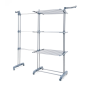 Étendoir à linge vertical extensible Innovagoods Dolver XL avec roulettes - 30 barres - Supporte jusqu'à 45 kg - Pliable - 2