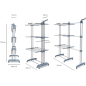 Étendoir à linge vertical extensible Innovagoods Dolver XL avec roulettes - 30 barres - Supporte jusqu'à 45 kg - Pliable - 2