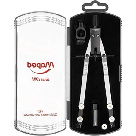 Compas Maped avec moustache rapide – Comprend un adaptateur et un étui à plomb
