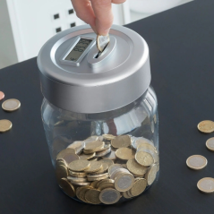tirelire numérique bocal verre euros