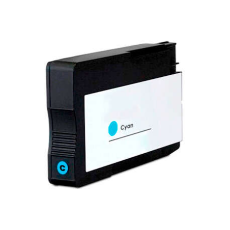 Cartouche encre cyan étiquette blanche