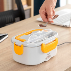 Boîte à lunch électrique Innovagoods Lunffi - Capacité 1,5 L - Température jusqu'à 90 °C - Puissance 60 W - Câbles amovibles
