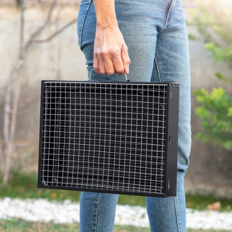 Barbecue de table portable Innovagoods BearBQ - Fer - Pliable - Contient jusqu'à 1,5 kg de charbon - Grille amovible 35 x 27 cm