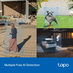 Caméra de sécurité IP WiFi TP-Link Tapo C520WS 2K QHD 4MP - Convient pour l'intérieur/extérieur - Vision panoramique à 360º