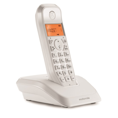 Téléphone sans fil Motorola S1202 DECT + 1 poste - Identification de l'appelant - Répondeur - Mains libres - Blanc