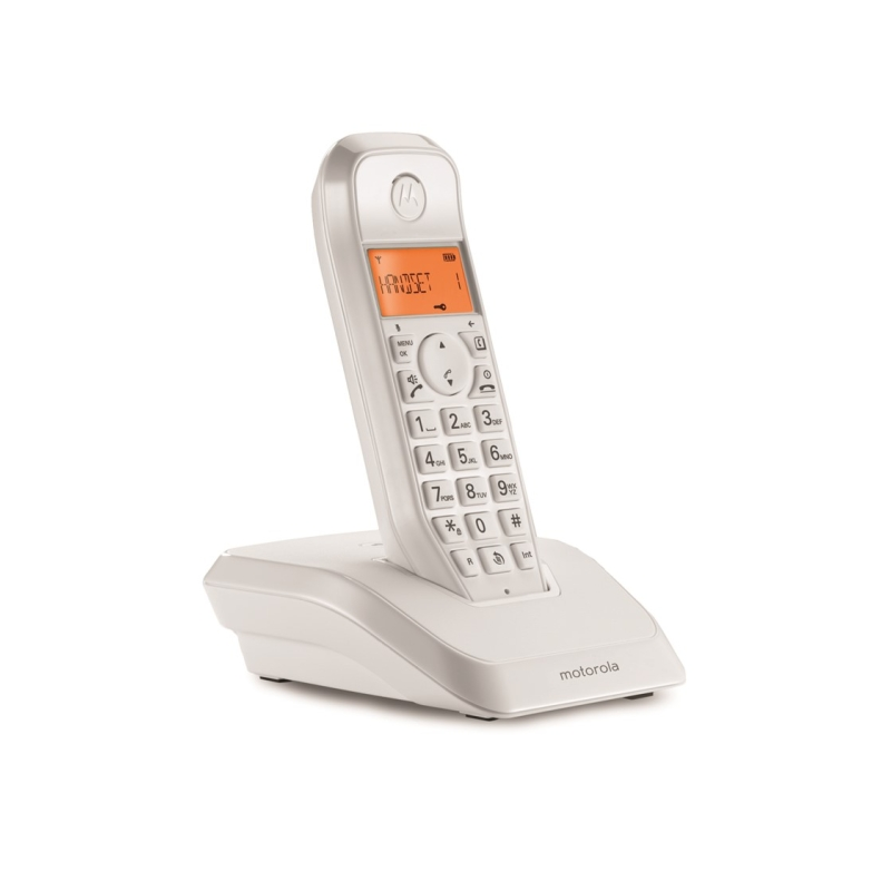 Téléphone sans fil DECT Motorola S1201 - Identification de l'appelant - Répondeur - Mains libres - Blanc