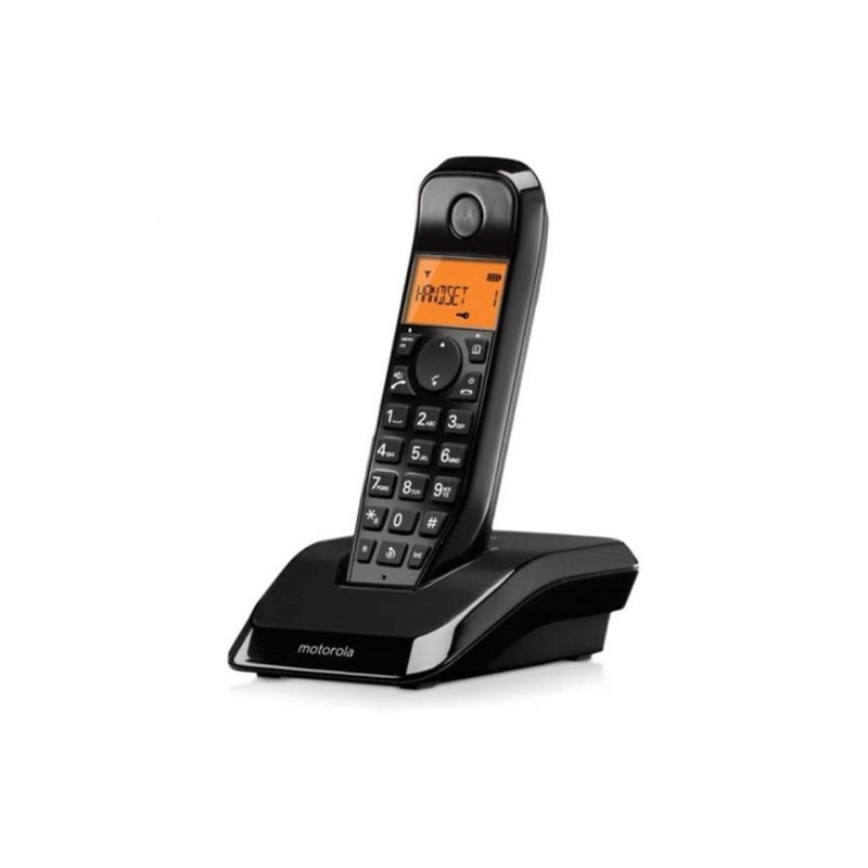 Téléphone sans fil DECT Motorola S1201 - Identification de l'appelant - Répondeur - Mains libres - Noir