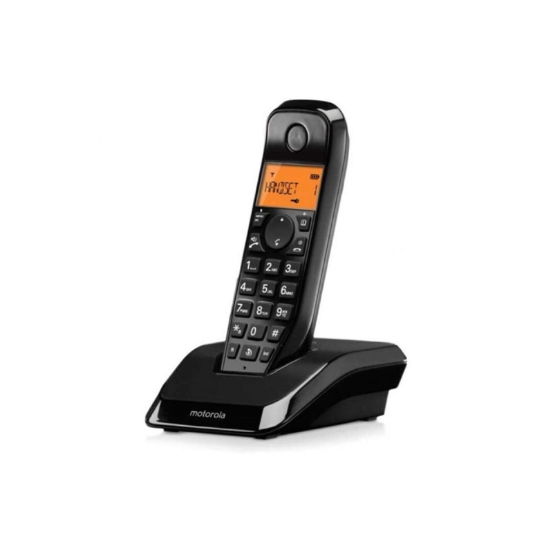 Téléphone sans fil DECT Motorola S1201 - Identification de l'appelant - Répondeur - Mains libres - Noir