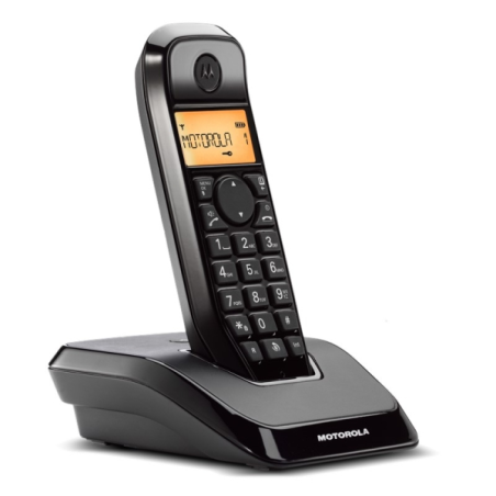 Téléphone sans fil DECT Motorola S1201 - Identification de l'appelant - Répondeur - Mains libres - Noir