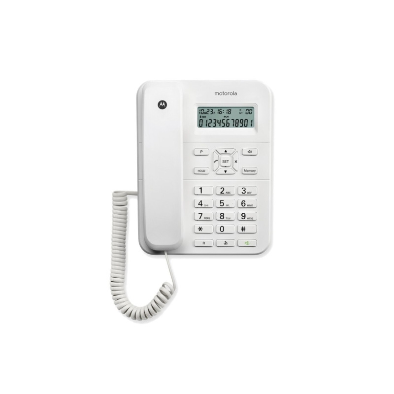 Téléphone fixe Motorola CT202 - Mains libres - Identification de l'appelant - Blanc