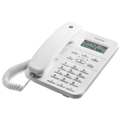 Téléphone fixe Motorola CT202 - Mains libres - Identification de l'appelant - Blanc