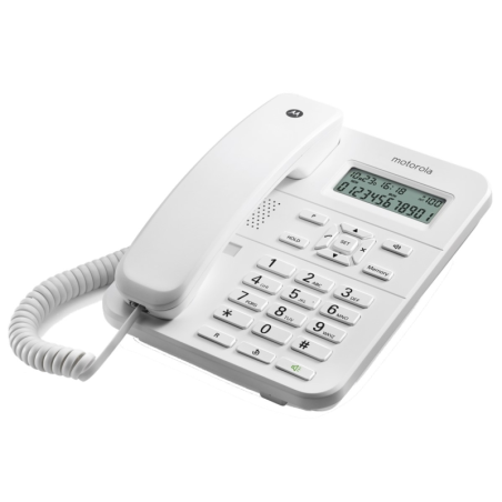 Téléphone fixe Motorola CT202 - Mains libres - Identification de l'appelant - Blanc