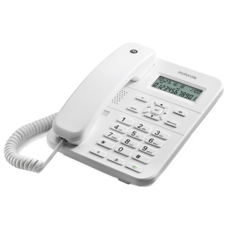 Téléphone fixe Motorola CT202 - Mains libres - Identification de l'appelant - Blanc