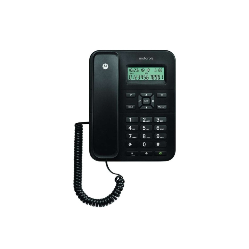 Téléphone fixe Motorola CT202 - Mains libres - Identification de l'appelant - Noir