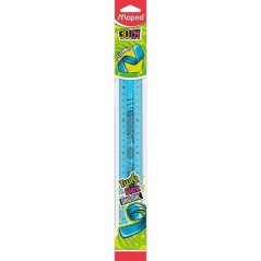 Maped Twist'n Flex Règle Flexible 30 cm - Incassable - Double Graduation - Couleurs Aléatoires Bleu, Rose et Vert
