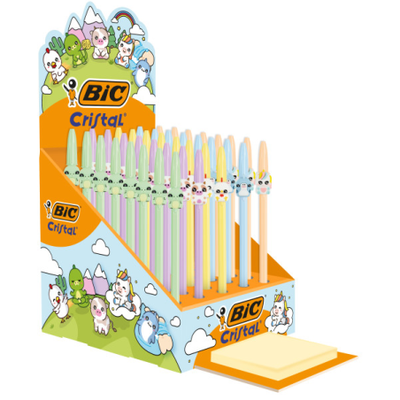 présentoir stylos pastel animaux BIC