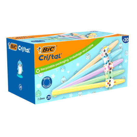 boîte de 20 stylos Bic pastel