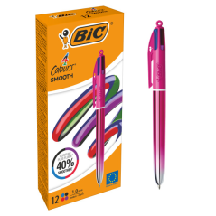 Lot de 12 stylos Bic quatre couleurs